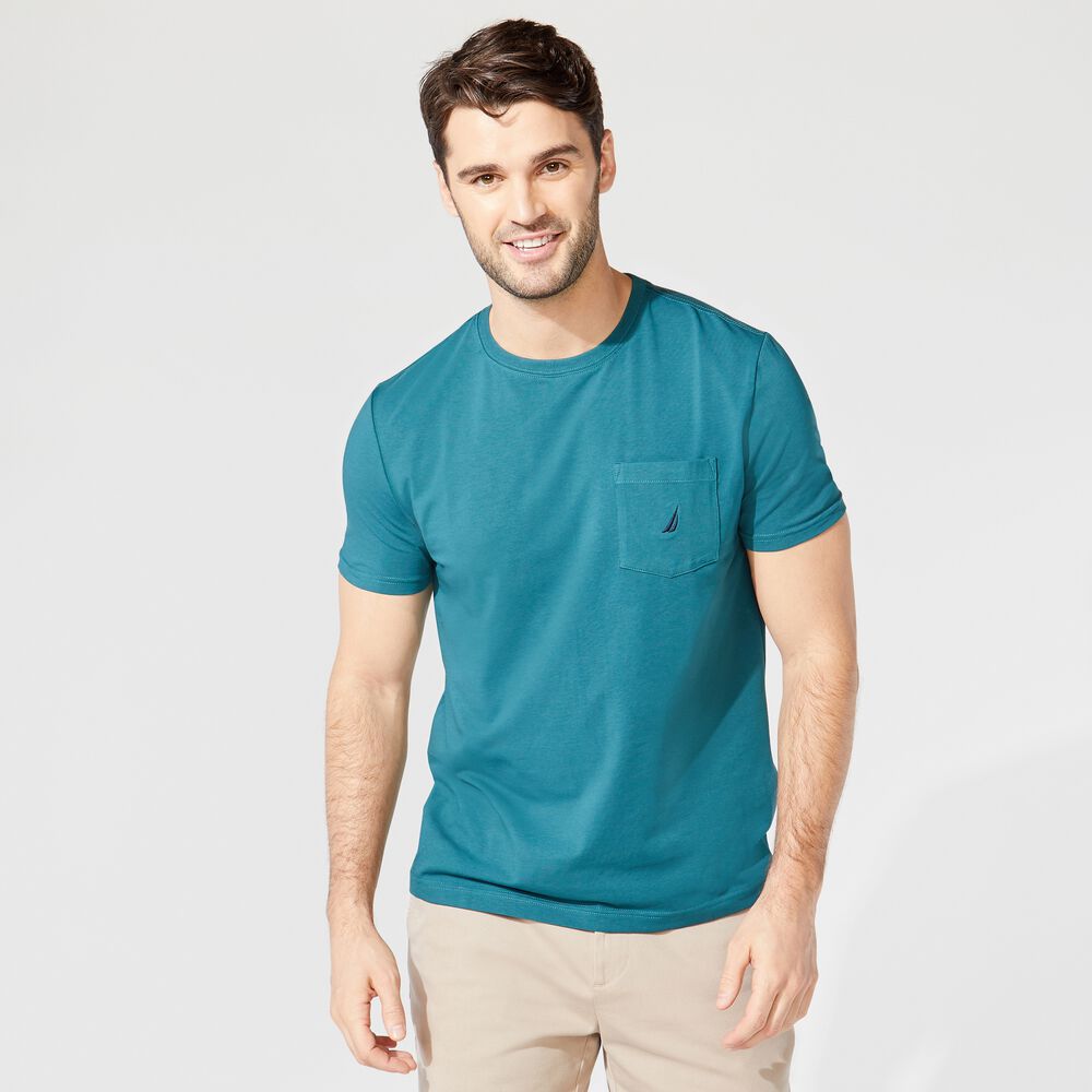 BRAND ICON POCKET T-SHIRT,Evergreen,large