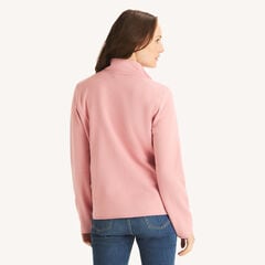 Mock-Neck Fleece Full-Zip Jacket,Sunguard Red,large