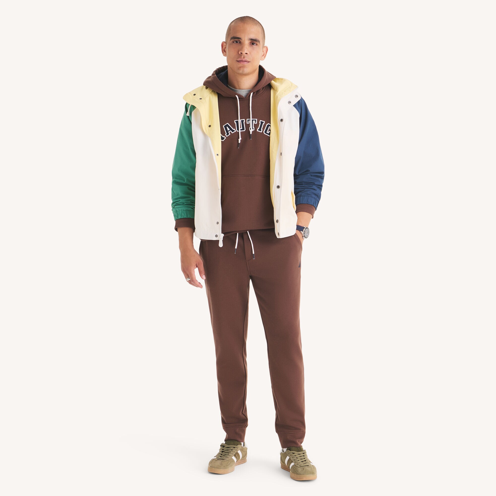 Fleece Jogger,Dark Brown Heather,large