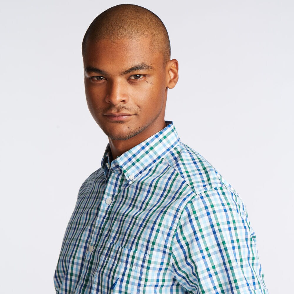CLASSIC FIT SHORT SLEEVE SHIRT IN PLAID,Spruce,large