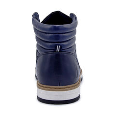STACKED LACE-UP BOOTS,Navy,large