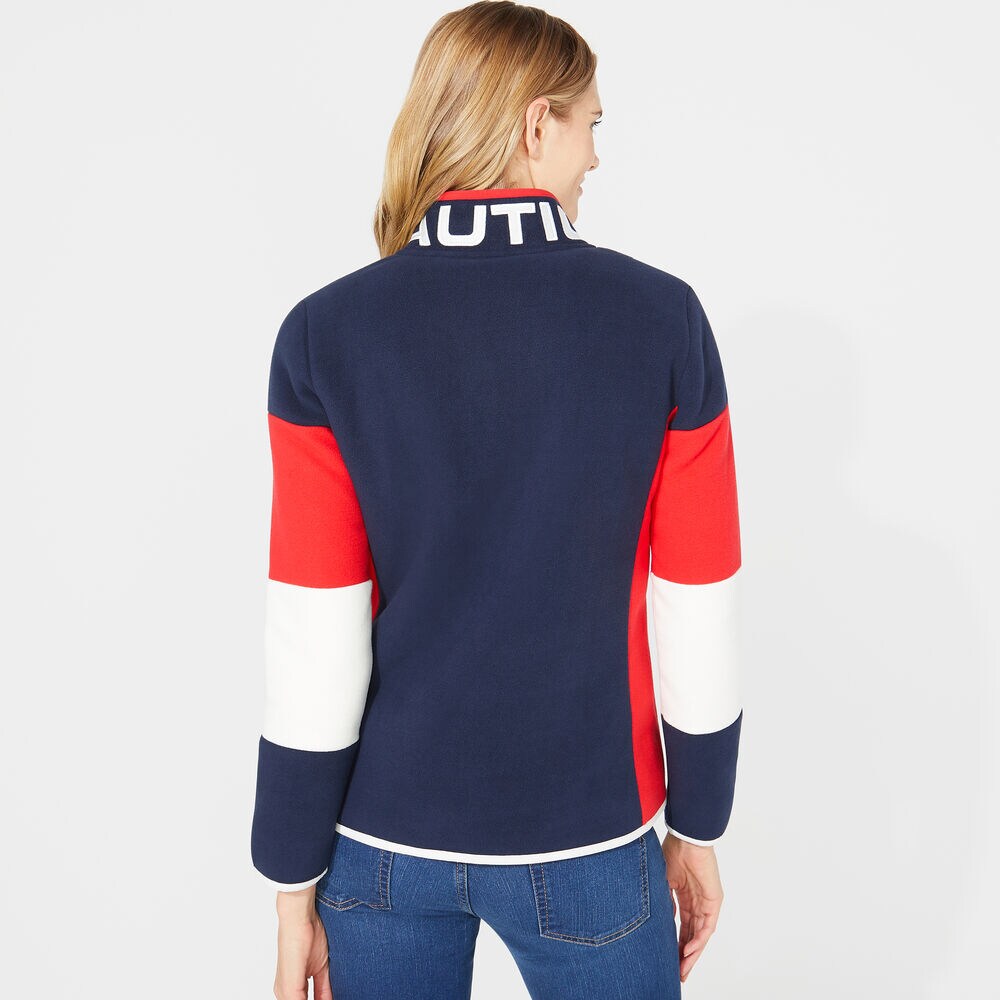 COLORBLOCK FLEECE JACKET,Stellar Blue Heather,large