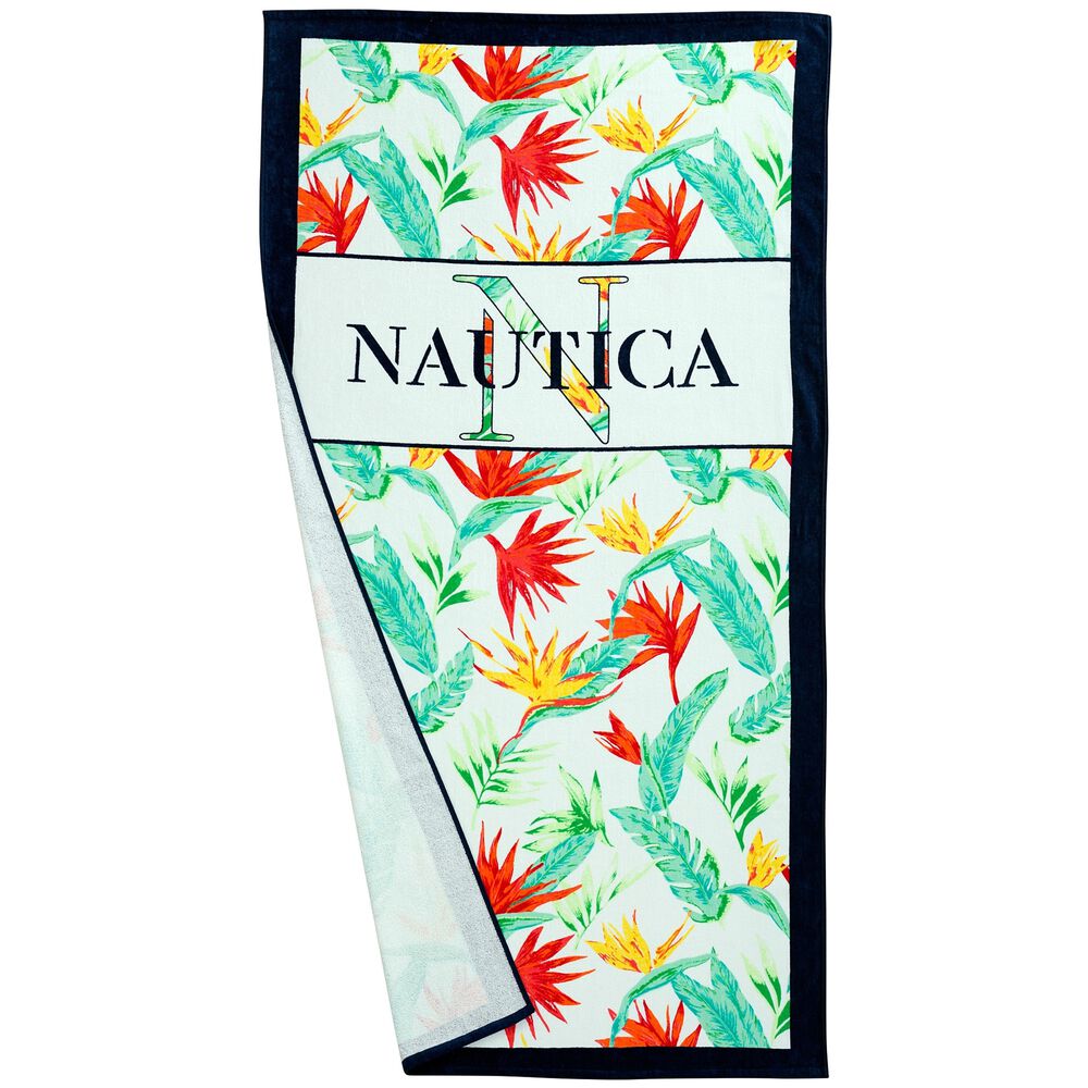 NAUTICAL PARADISE BEACH TOWEL,Ice Blue,large