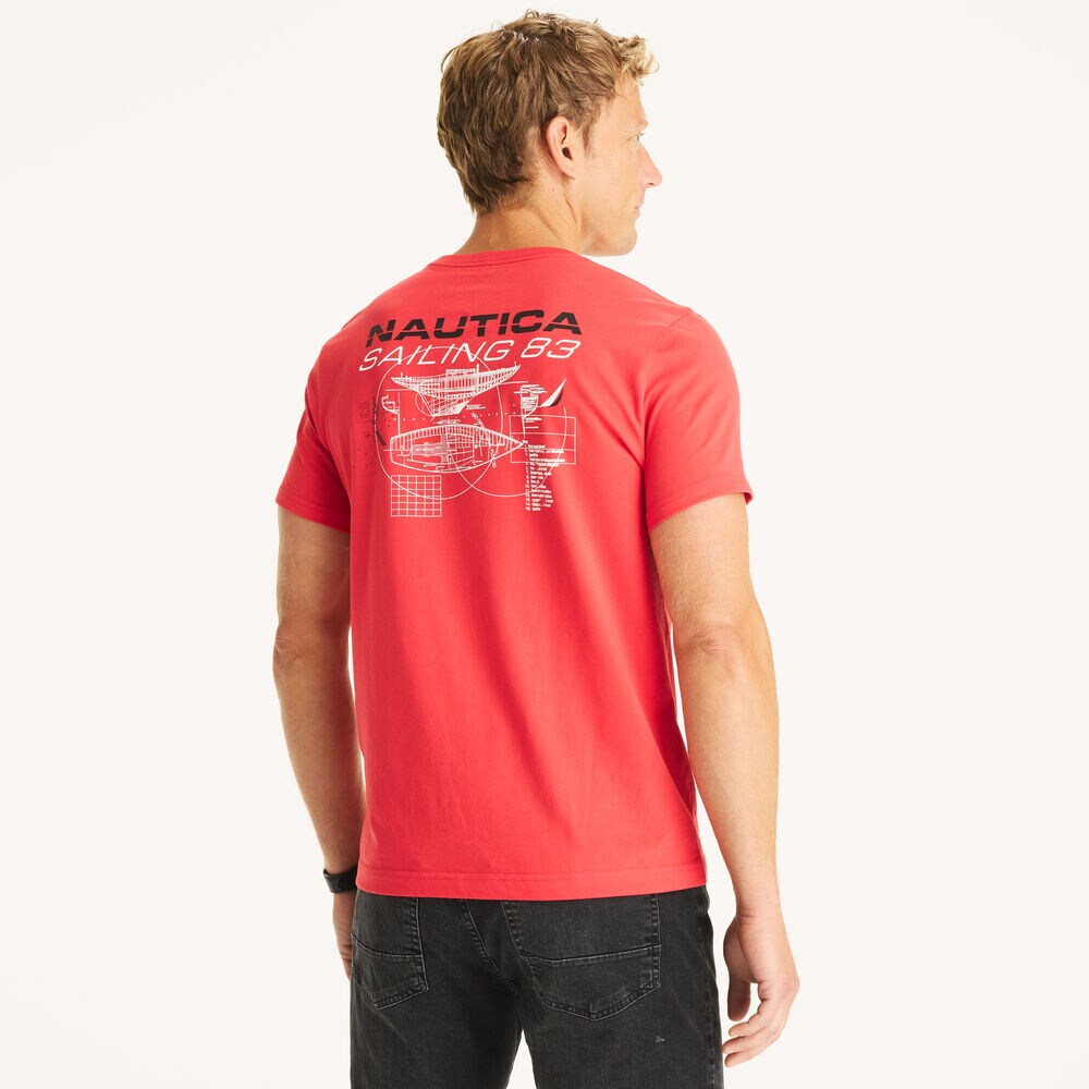 Sailing '83 Graphic T-Shirt,Buoy Red,large