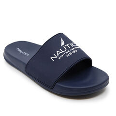 LOGO-EMBOSSED SLIDE SANDAL,Navy,large