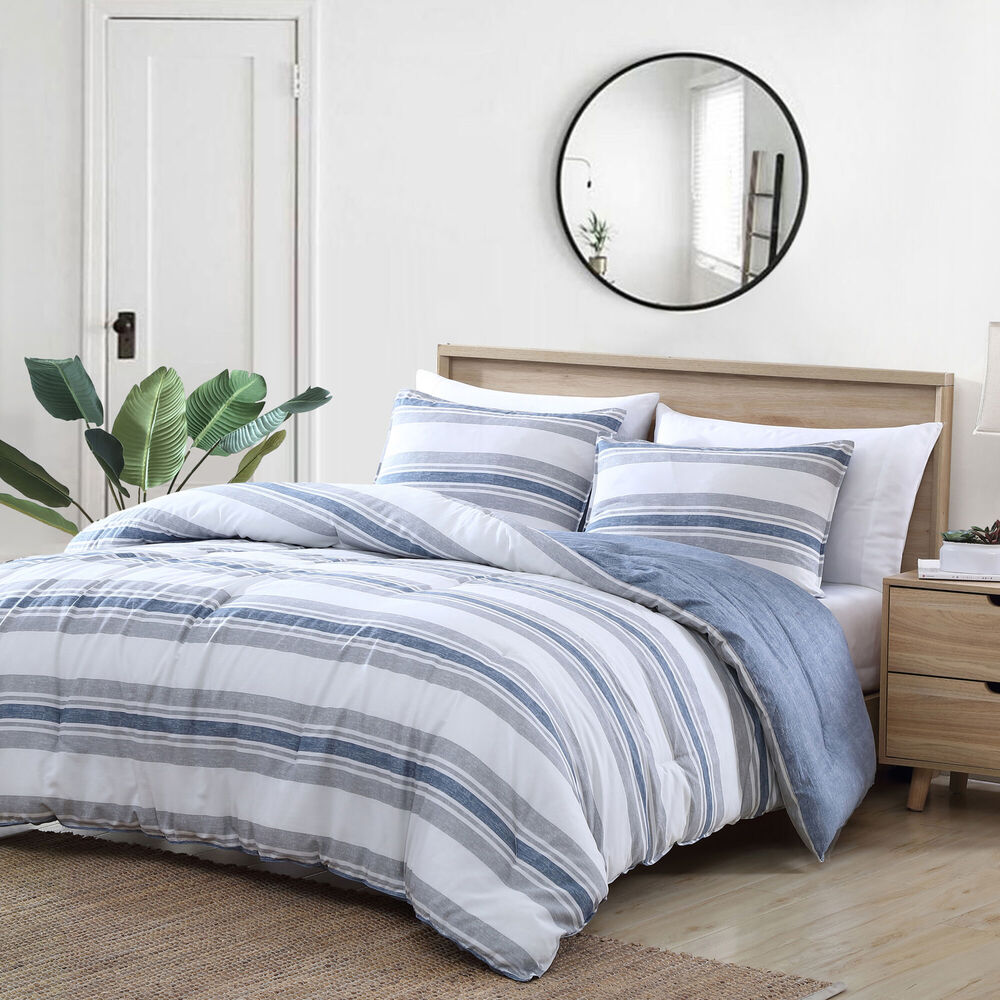BAY SHORE NAVY FULL/QUEEN COMFORTER-SHAM SET,Multi,large