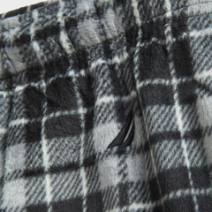 PLAID SUEDED FLEECE SLEEP PANT,True Black,large