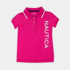 LITTLE GIRLS' LOGO GRAPHIC POLO (4-7),Lure Red,large