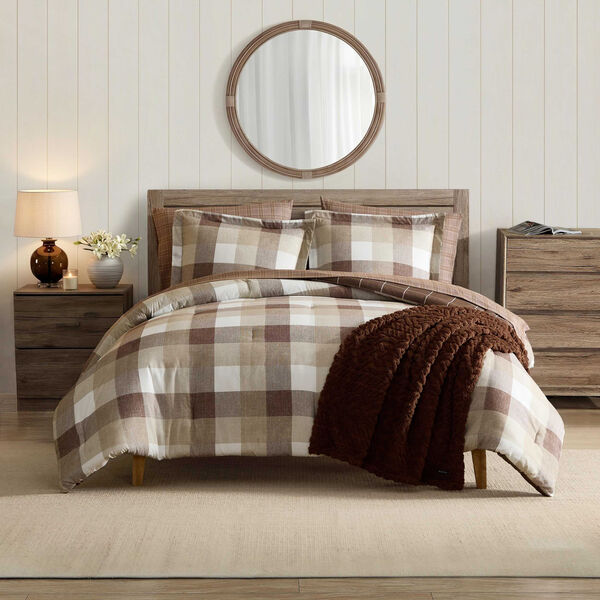 Peyton Beige Plaid Twin/Twin XL Comforter Set