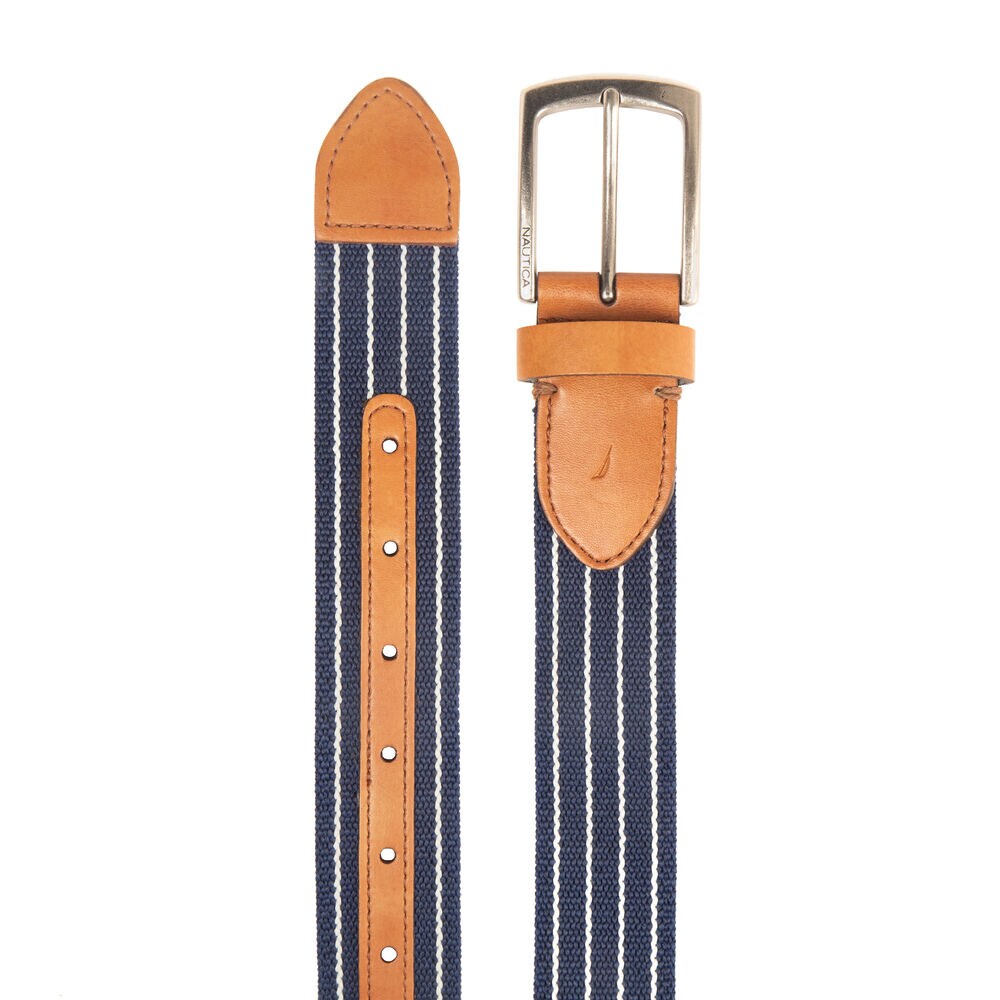 STRETCH BELT IN NAVY STRIPE,Navy,large