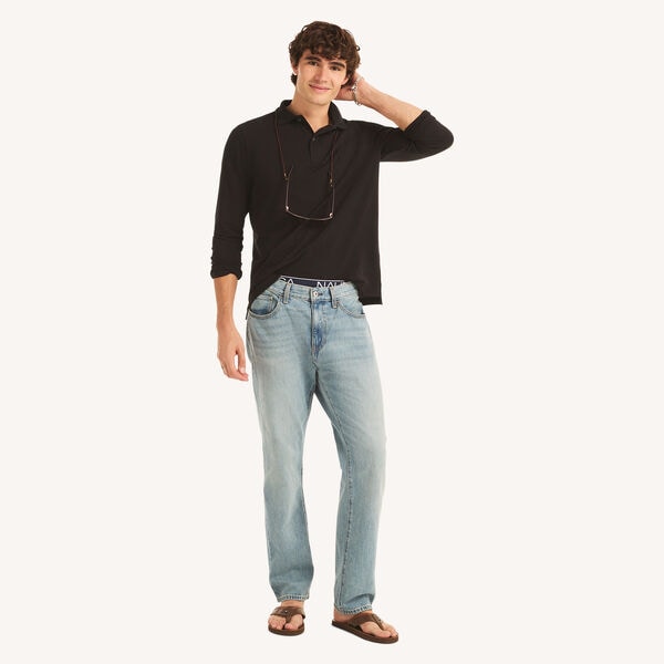 Long-Sleeve Classic Fit Deck Polo 