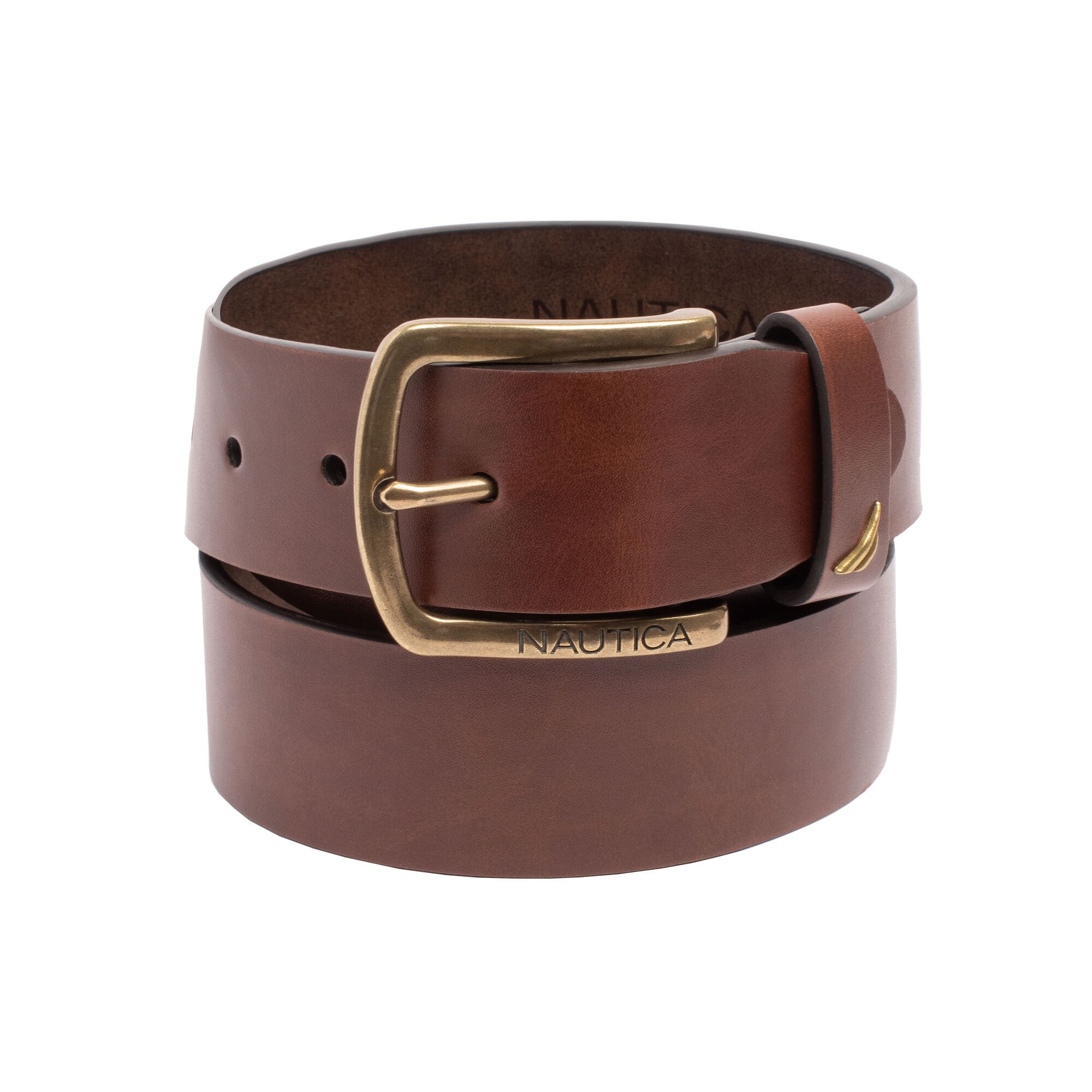 HARNESS BUCKLE LEATHER BELT,Military Tan,large