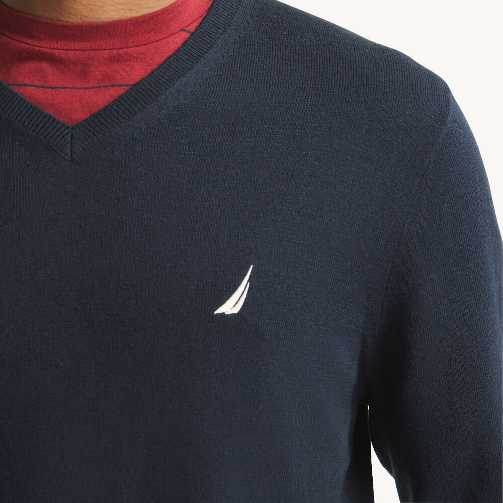 Navtech V-Neck Deck Sweater,Navy,large