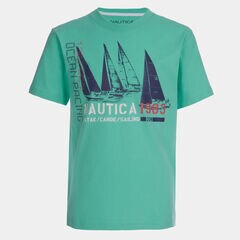BOYS' OCEAN RACING GRAPHIC T-SHIRT (8-20),Mint Spring,large