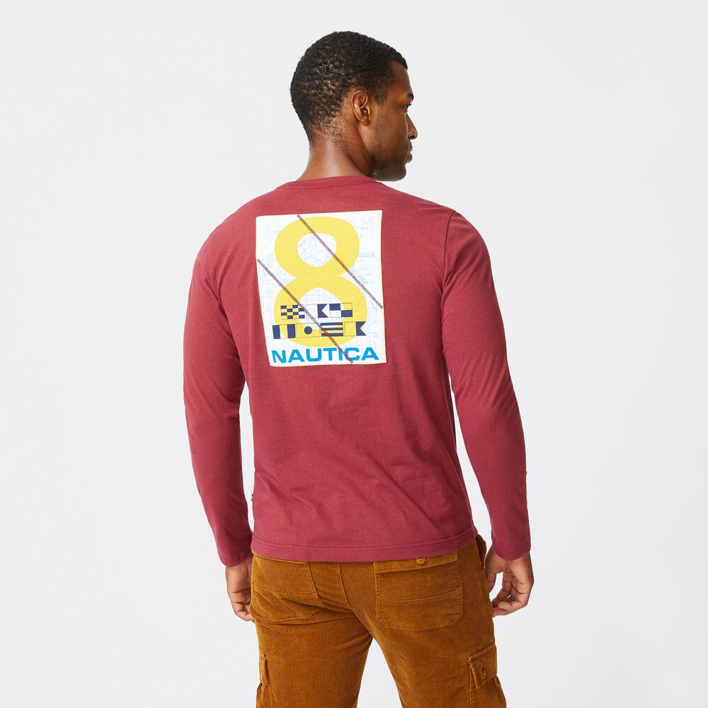 SUSTAINABLY CRAFTED GRAPHIC LONG-SLEEVE T-SHIRT,Zinfandel,large