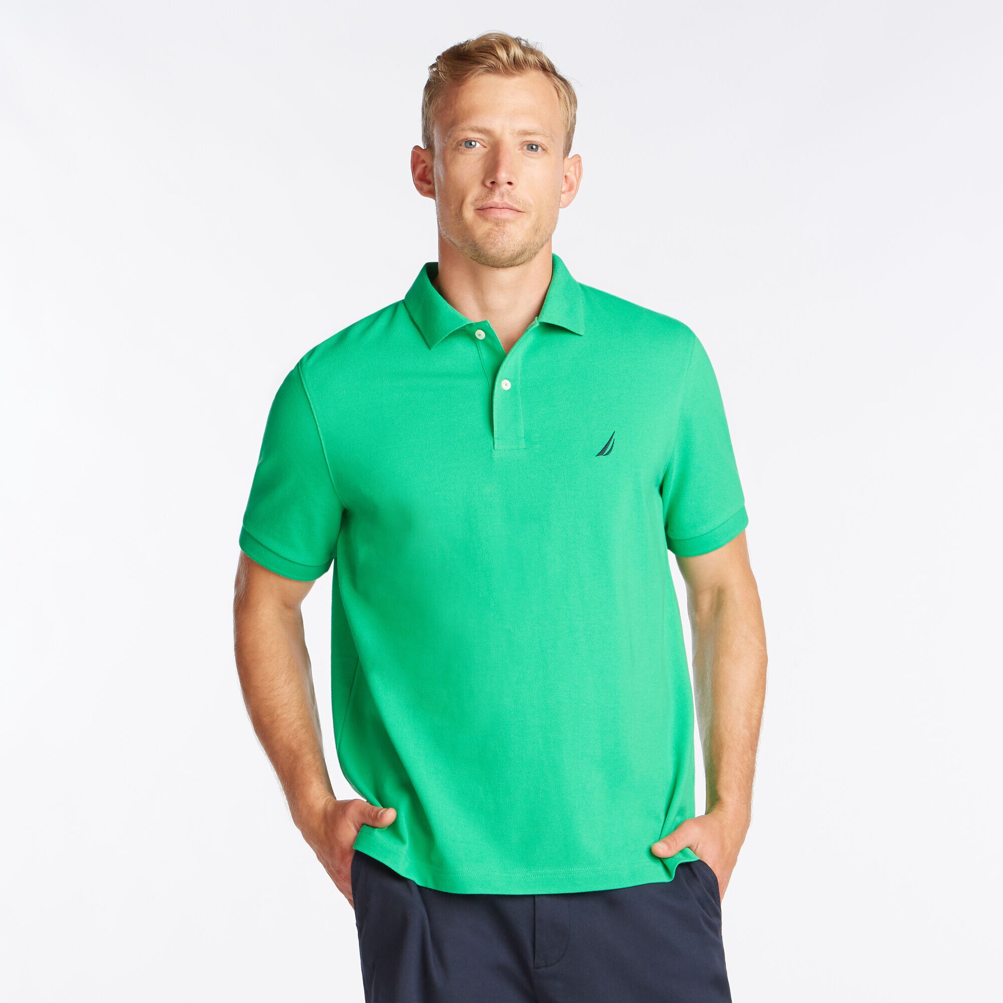 Classic Fit Deck Polo,Bright Green,large