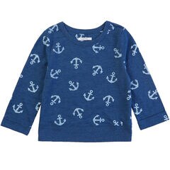 Girls' Anchor Pullover Sweatshirt (8-16),Pure Adriatic Sea Wash,large