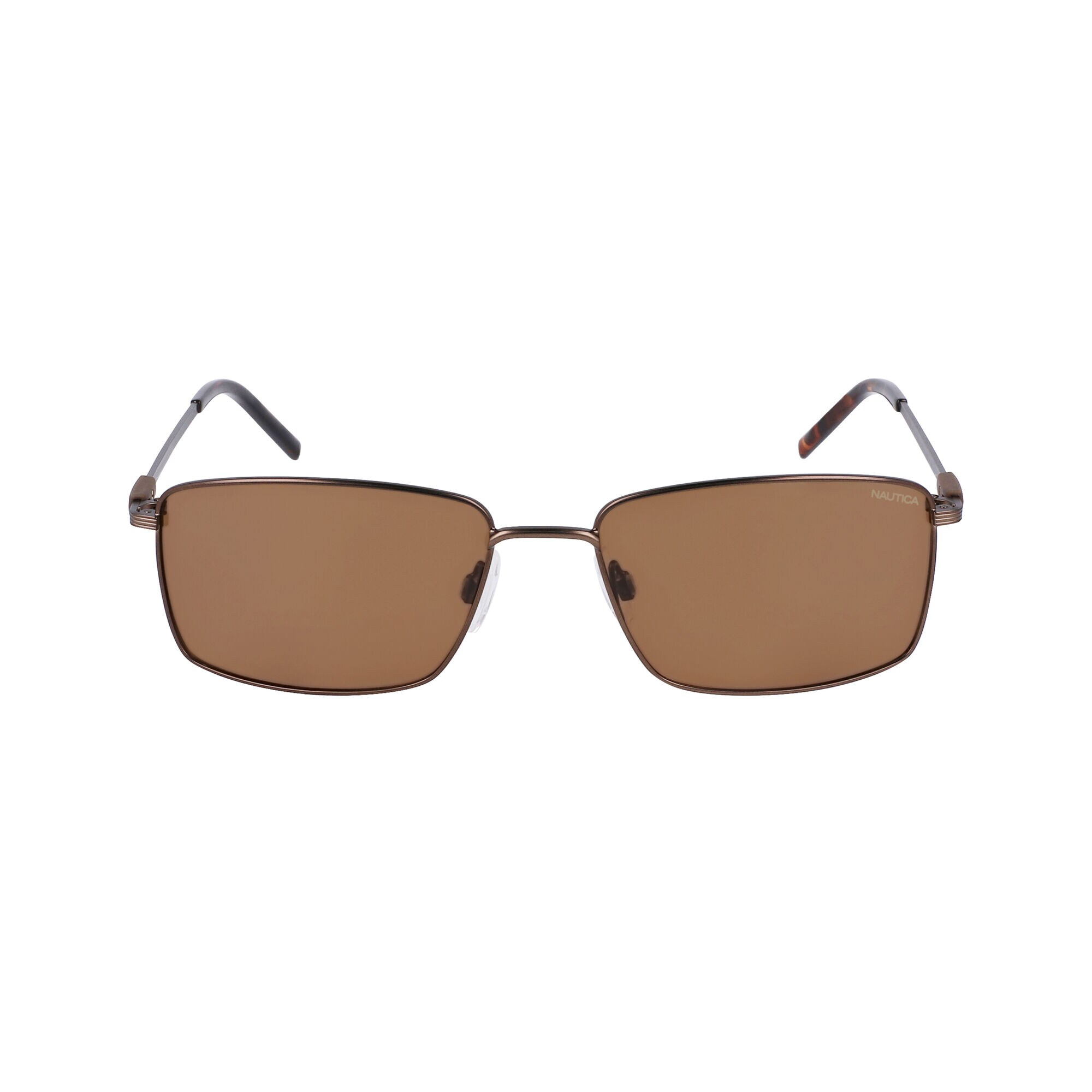 ANCHOR RECTANGLE SUNGLASSES,Dark Brown,large