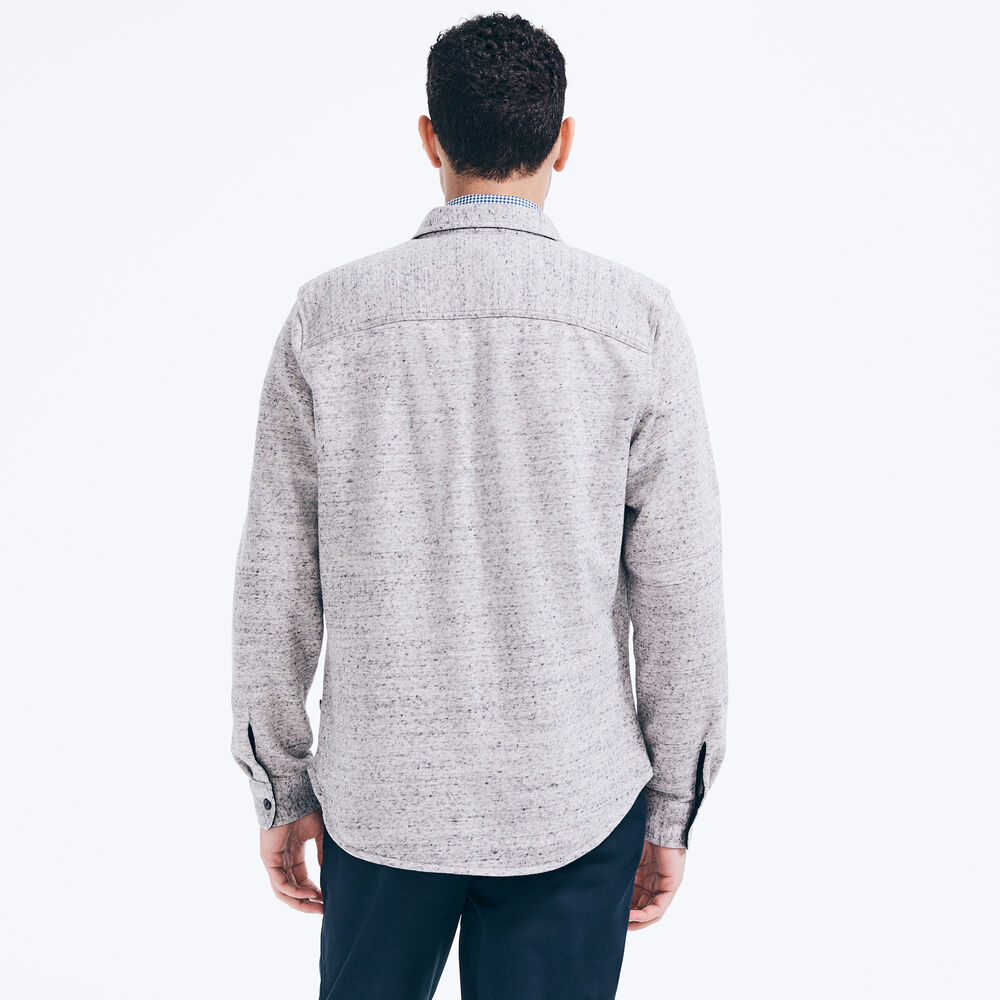 BUTTON-DOWN OVERSHIRT,Grey Heather,large