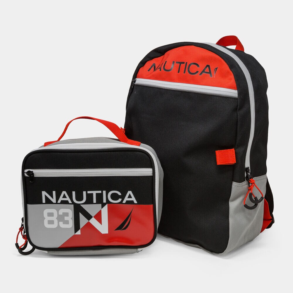COLORBLOCK LOGO BACKPACK WITH LUNCH BAG,Black,large