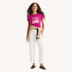 Rhinestone Sailing Graphic T-Shirt,Fancytail Fuschia,large