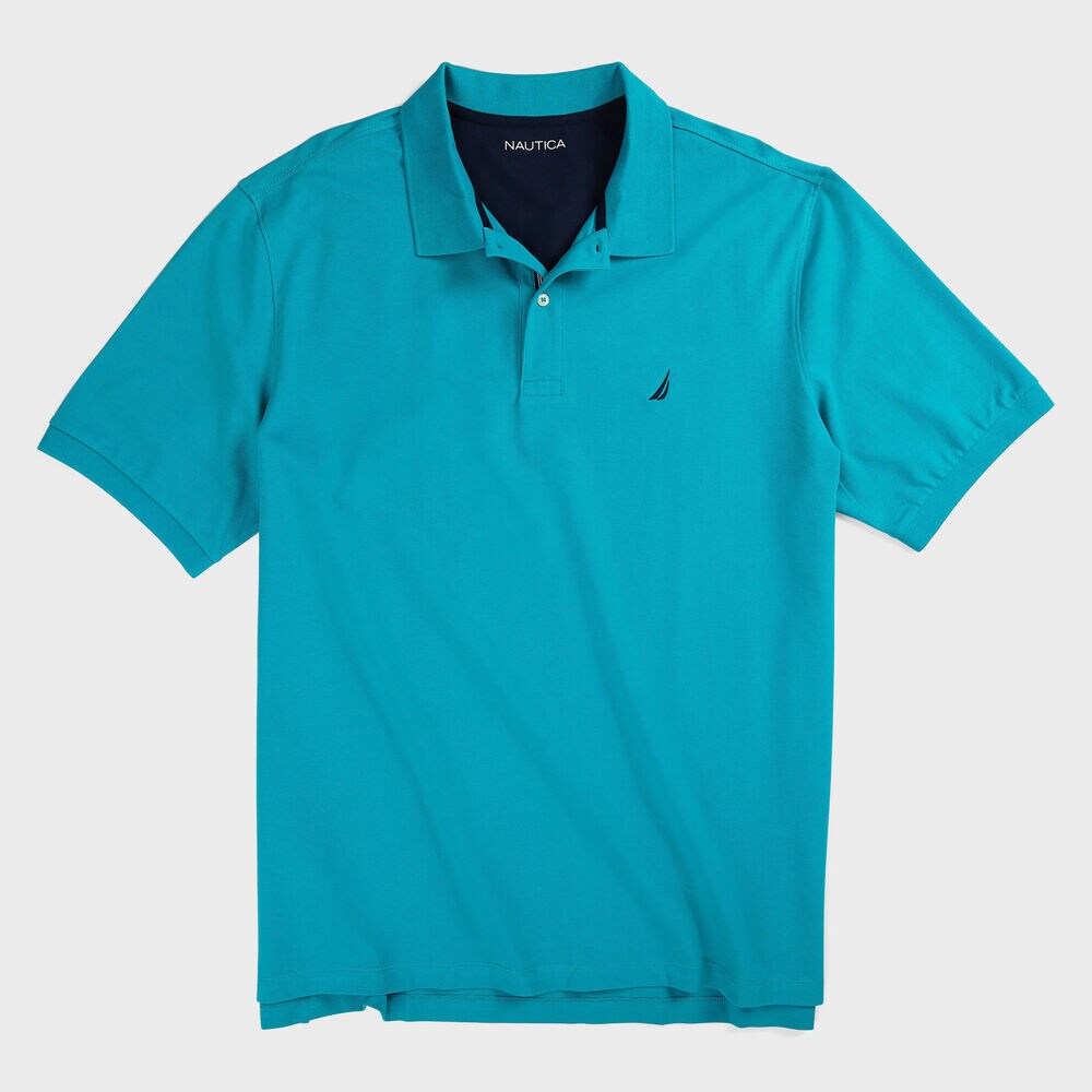 BIG & TALL STRETCH MESH POLO,Gulf Coast Teal,large