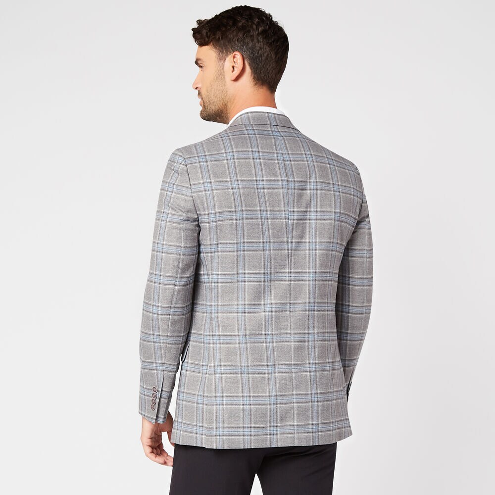 BRANFORD PLAID BLAZER IN LIGHT GREY,Rust,large