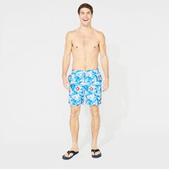 8" FLORAL PRINT QUICK-DRY SWIM,True Navy,large