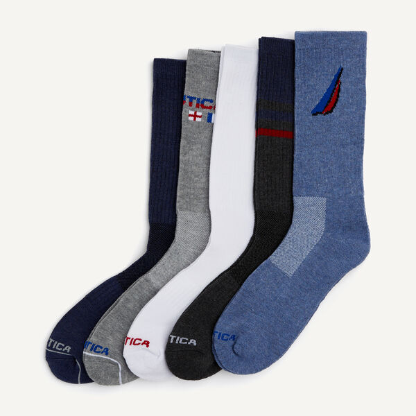 Athletic Crew Socks, 5-Pack
