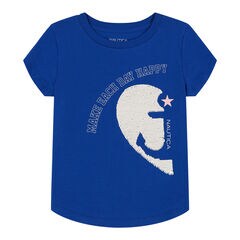 Little Girls' Make Each Day Happy T-Shirt (4-6X),Horizon Blue,large