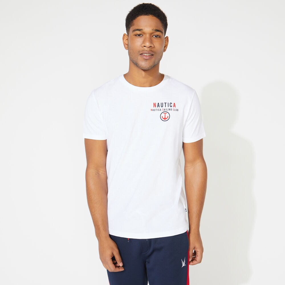 BIG & TALL NAUTICA SAILING CLUB GRAPHIC TEE,Bright White,large