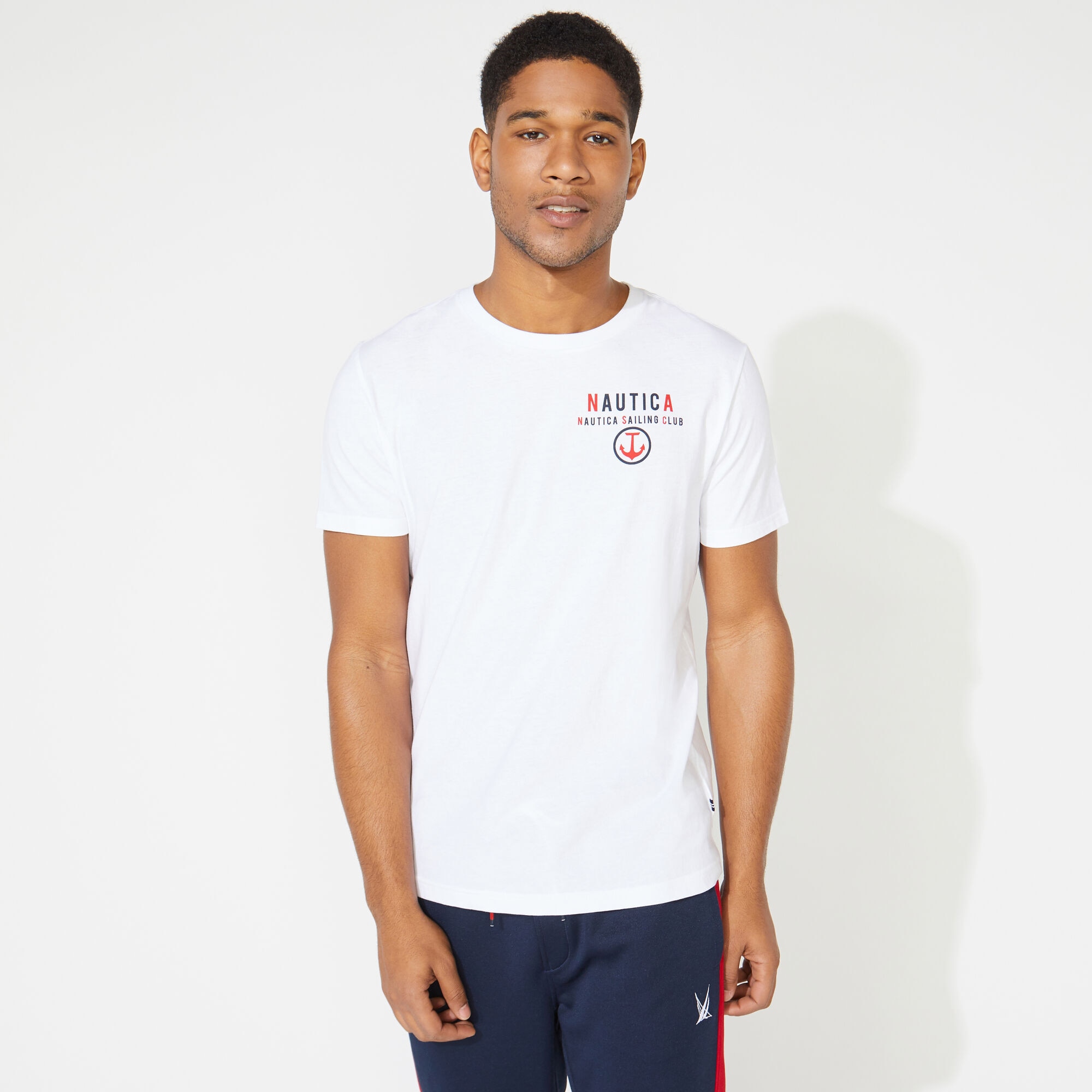 BIG & TALL NAUTICA SAILING CLUB GRAPHIC TEE,Bright White,large