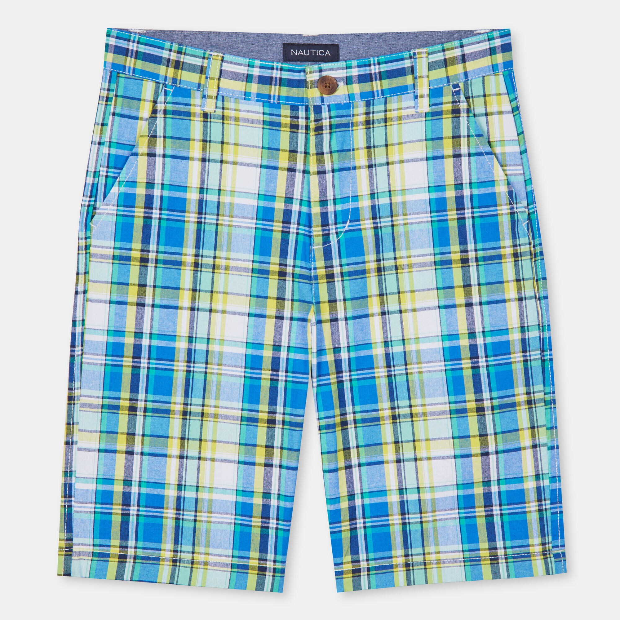LITTLE BOYS' JORDYN PLAID SHORTS (4-7),Kelly Green,large