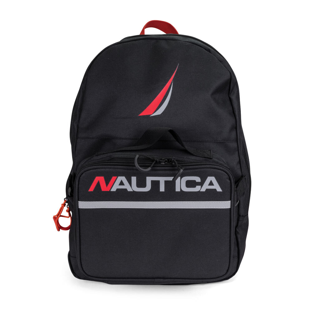 BACKPACK WITH LUNCH BAG IN BLACK,Black,large