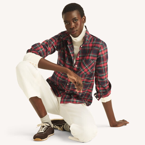 Plaid Roll-Tab Shirt