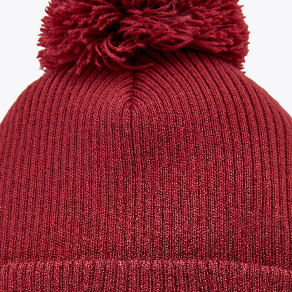 Rib-Knit Pom Hat,New Pink,large