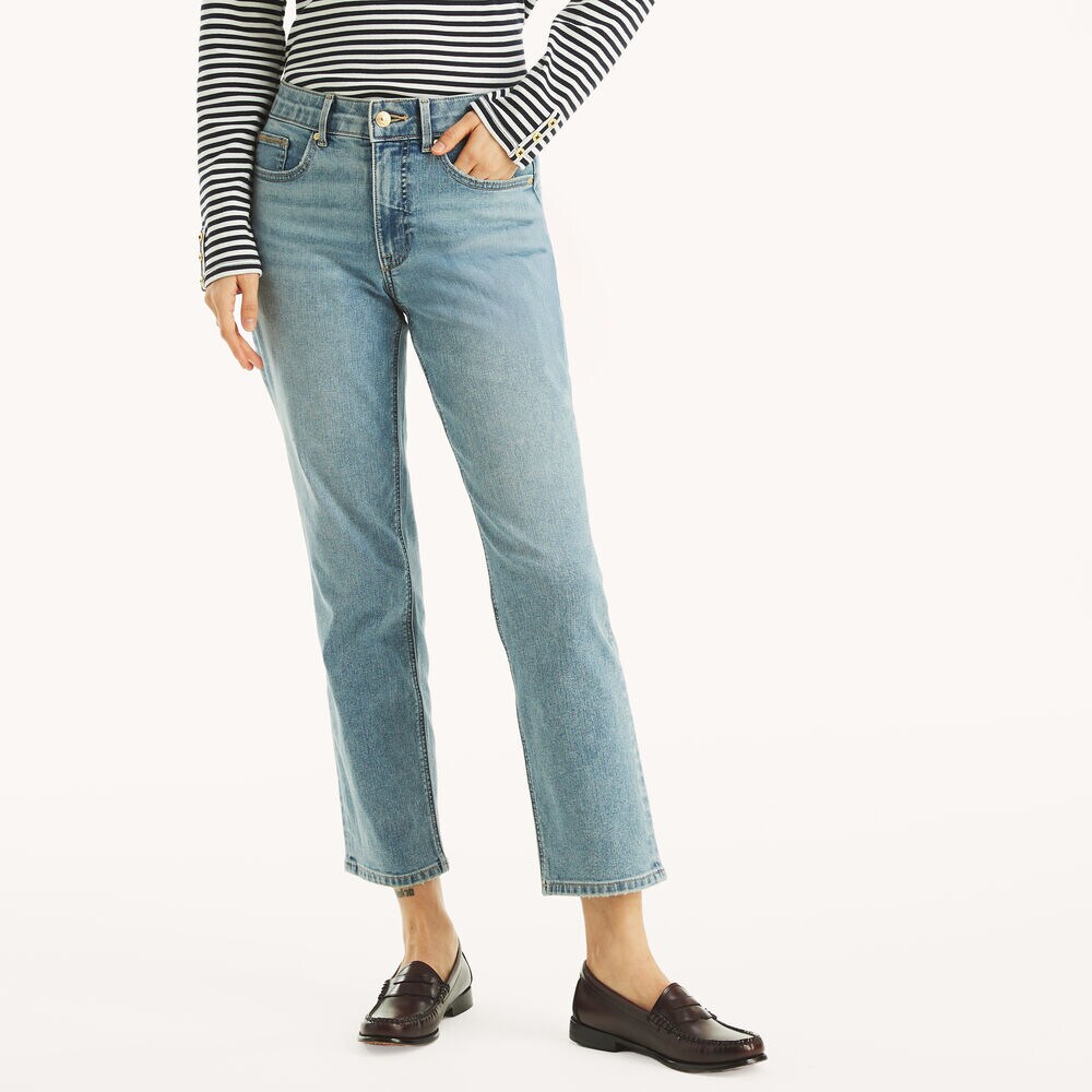 Mid-Rise Straight Denim,Star Sapphire,large