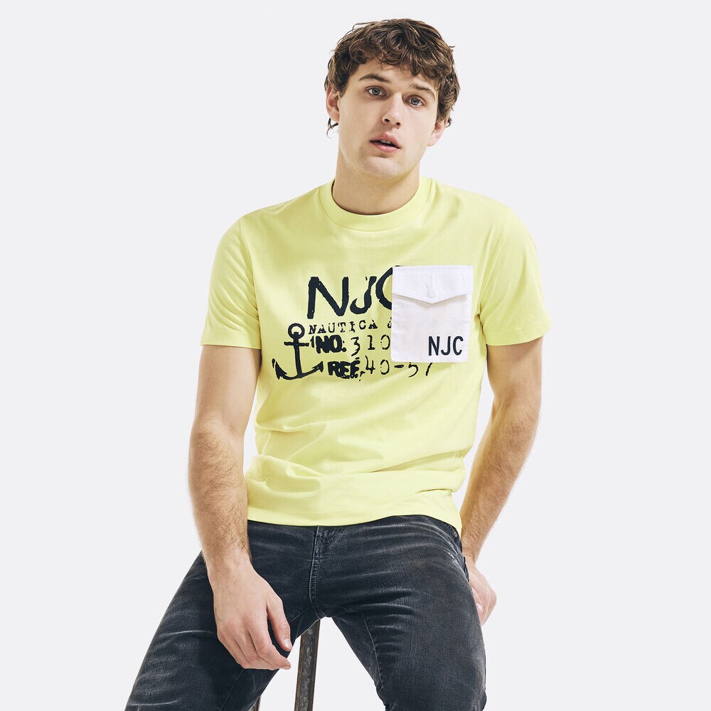 NAUTICA JEANS CO. LOGO GRAPHIC POCKET T-SHIRT,Sun Haze,large