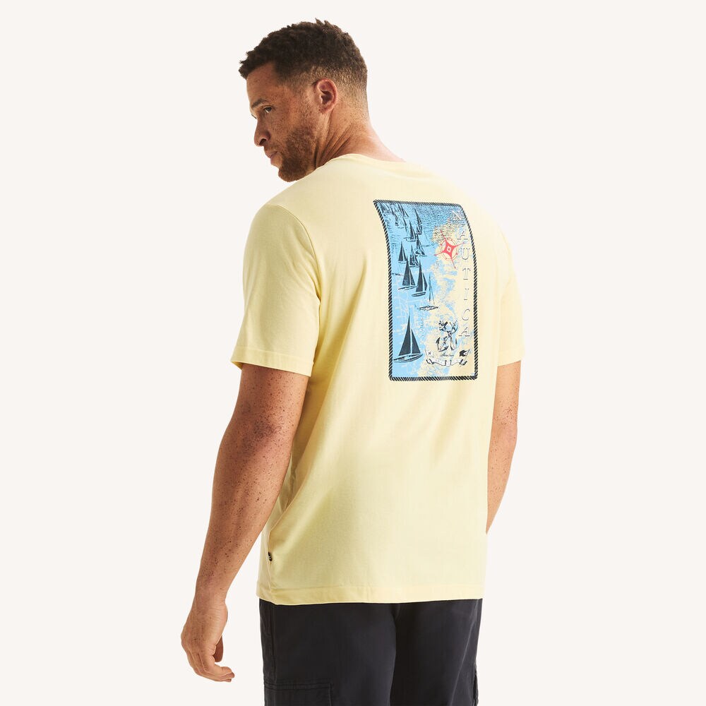 Big & Tall Sea & Sun Graphic T-Shirt,Light Gold,large