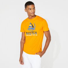BIG & TALL NAUTICA GRAPHIC TEE,Dark Coral Cape,large