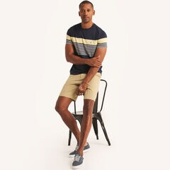 Navtech Crewneck Striped T-Shirt,Stellar Blue Heather,large