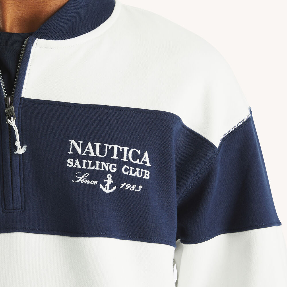 Colorblock Half-Zip Pullover,Stellar Blue Heather,large