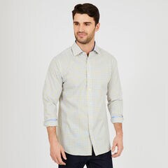 Long Sleeve Classic Fit Multi-Check Shirt,Mustard Field,large
