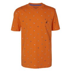 LITTLE BOYS' BIGBY SIGNAL FLAG PRINTED V-NECK TEE (4-7),Navigator Orange,large