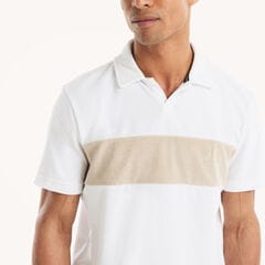 Classic Fit Johnny Collar Terry Polo,Bright White,large