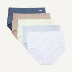 Ribbed Seamless Brief, 5-Pack,Hawaiian Ocean,large