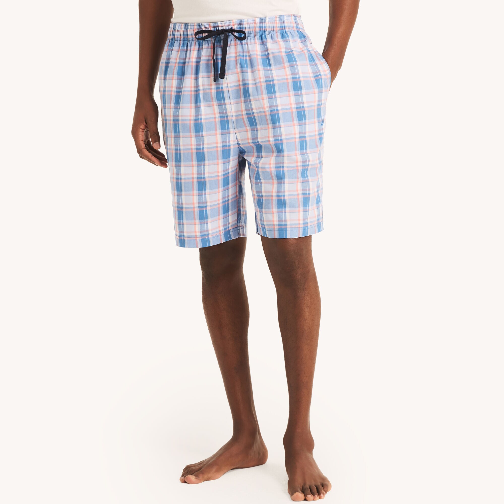 Plaid Poplin Sleep Short,Star Sapphire,large