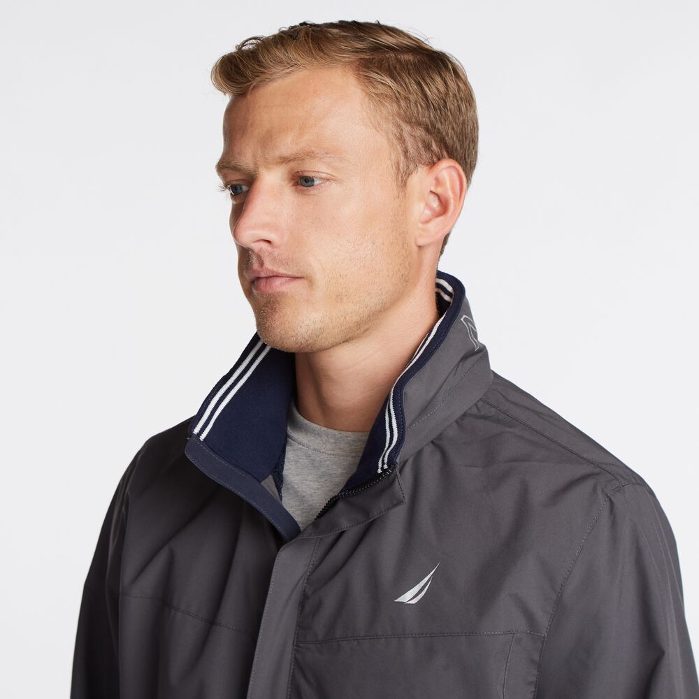 Classic Bomber With Packable Hood,Grey Carbon,large