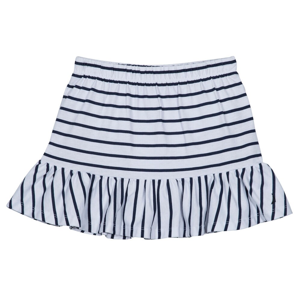 Girls' Striped Ruffle Skirt (7-16),Antique White Wash,large