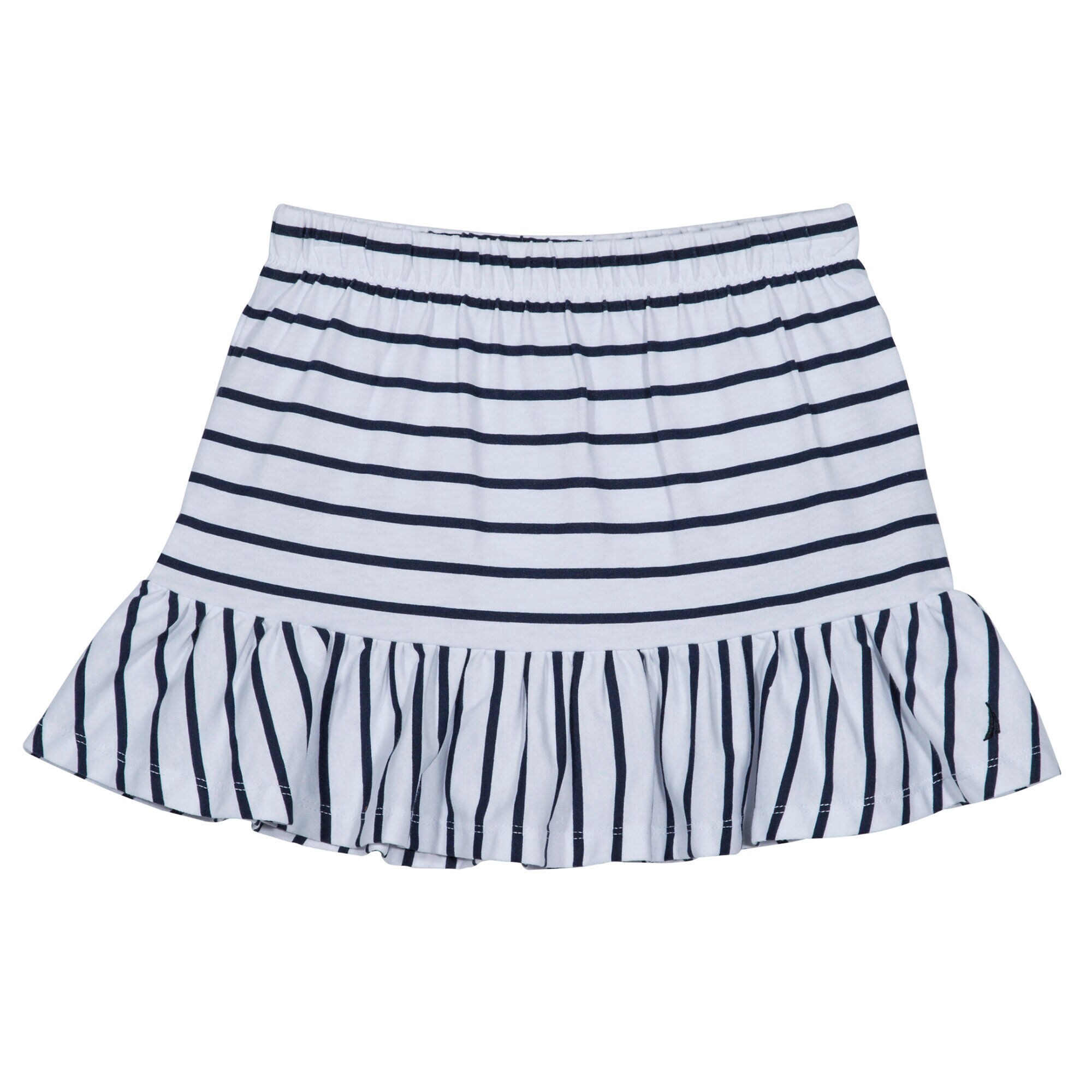 Girls' Striped Ruffle Skirt (7-16),Antique White Wash,large